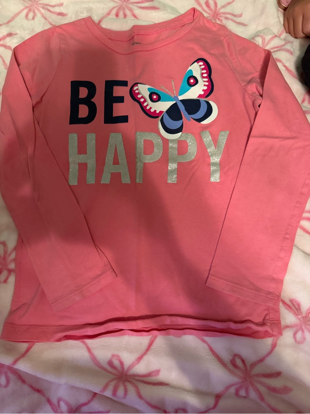 Carter's Pink 'Be Happy' Long Sleeve Top with Butterfly